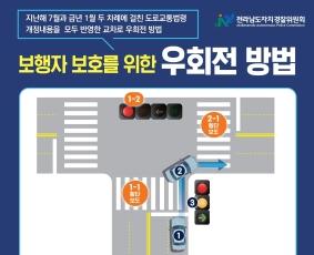 보행자 보호를 위한 우회전 방법('23년 3월 기준)
