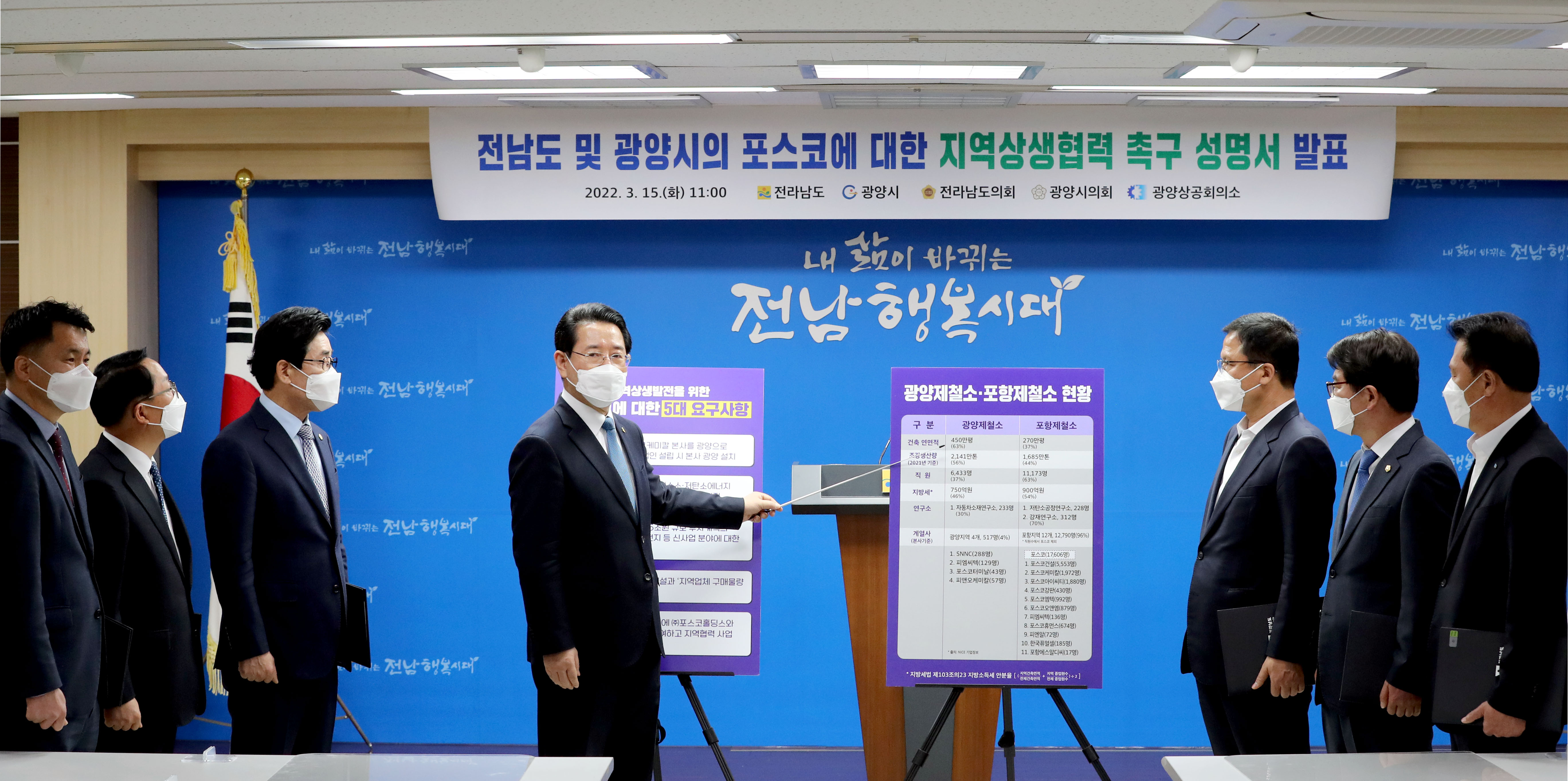 전남도, 포스코의 전남지역 상생협력 촉구 성명 발표1