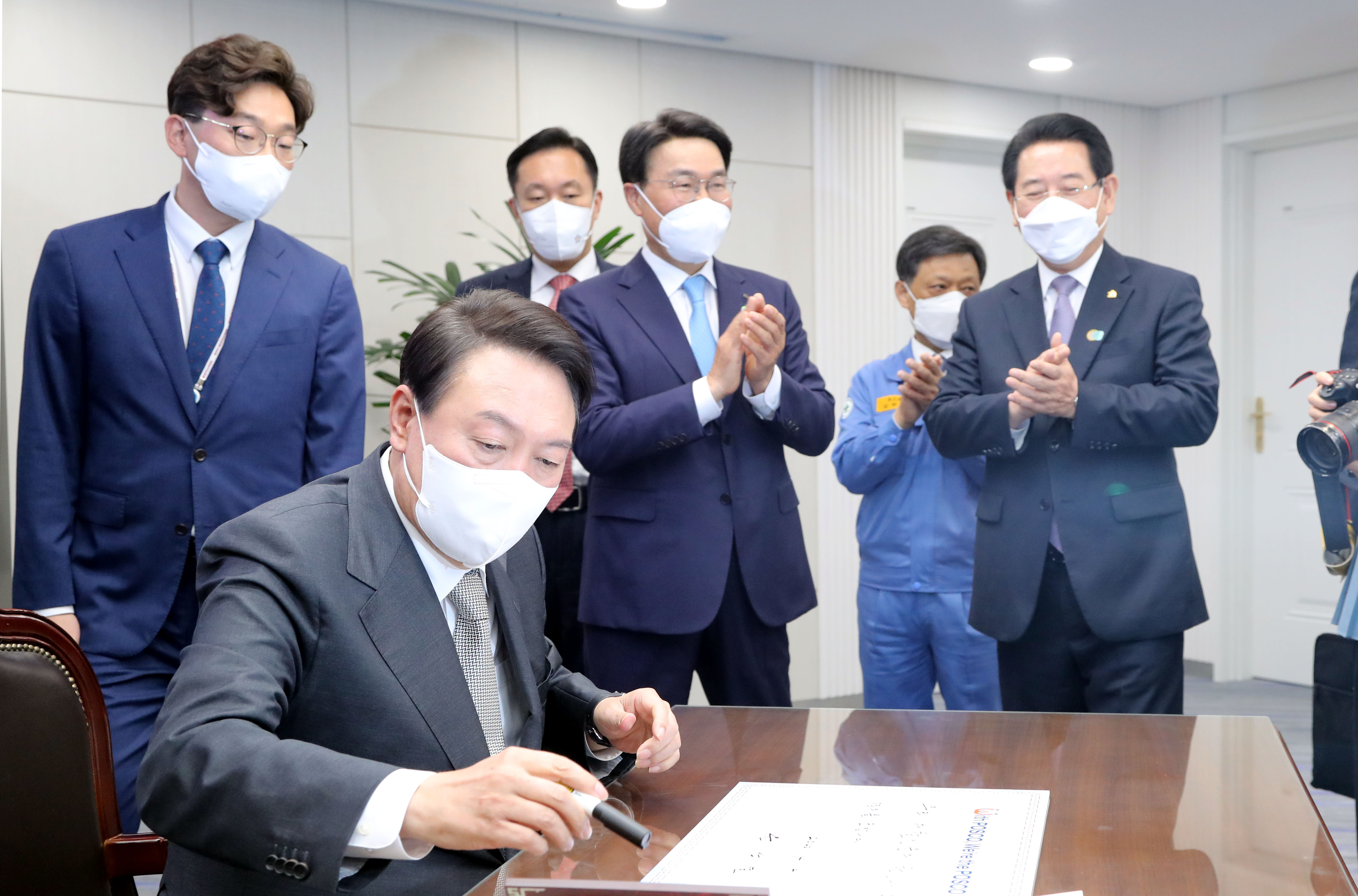윤석열 당선인 전남 포스코 광양제철소 방문1