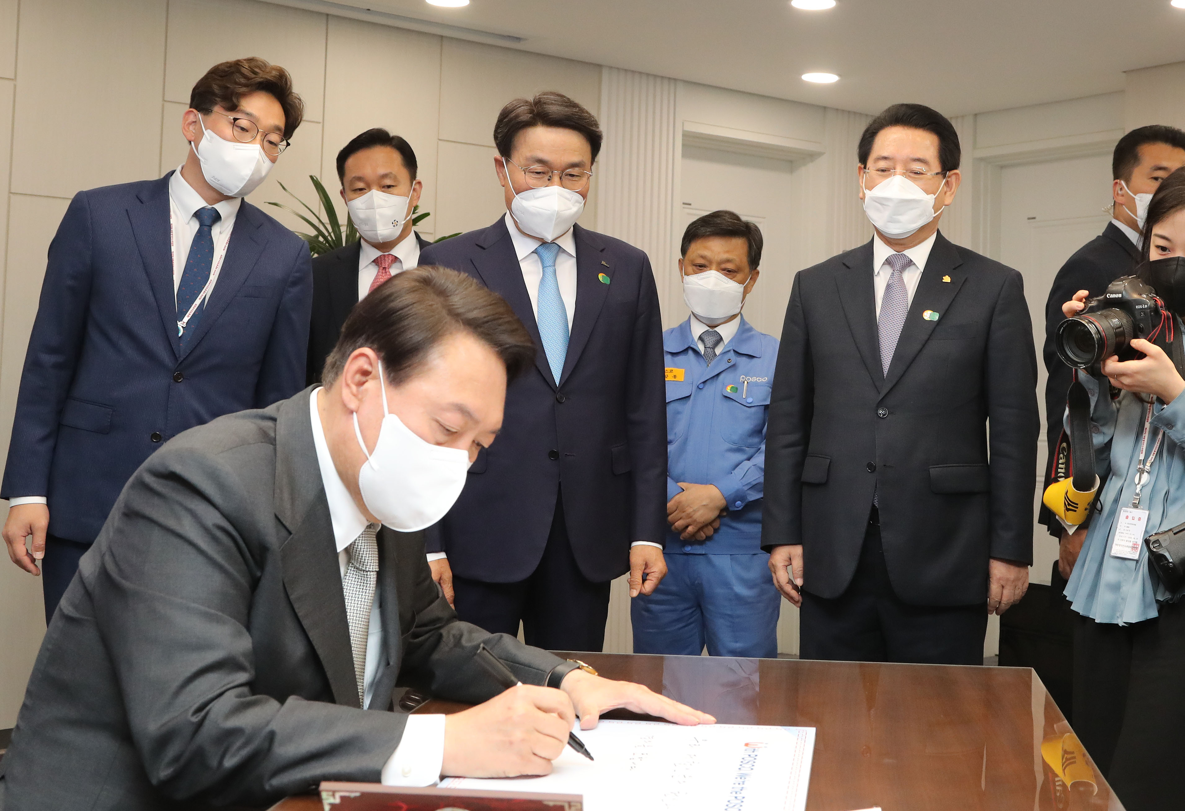 윤석열 당선인 전남 포스코 광양제철소 방문2