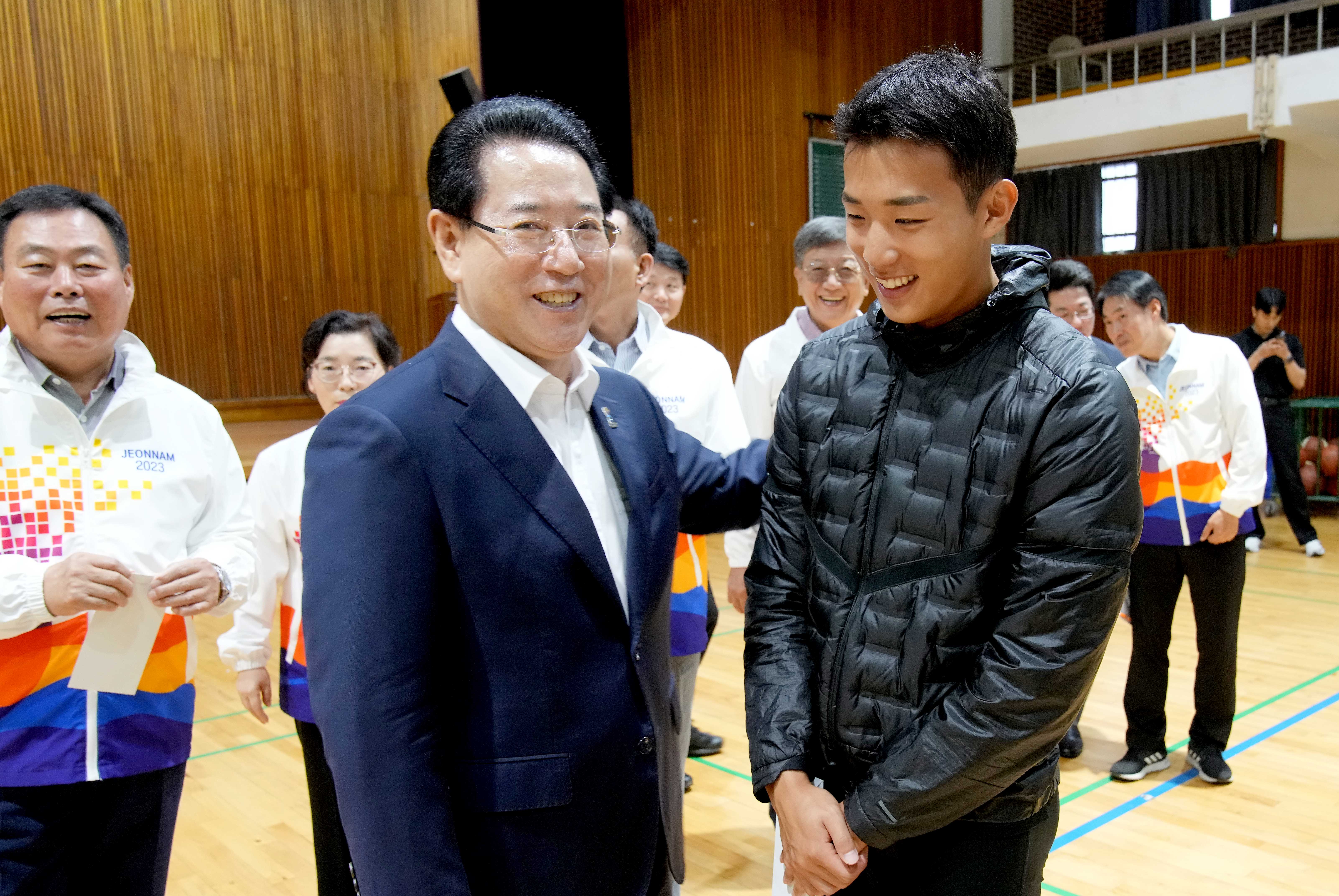 전국체육대회 전남체육고 선수단 격려2