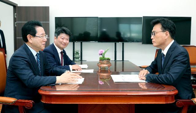 박광온 더불어 민주당 원내대표 면담
