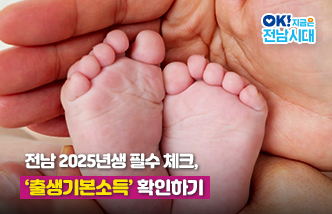 전남 2025년생 필수 체크, '출생기본소득' 확인하기 OK! 지금은 전남시대(새 창 열림)